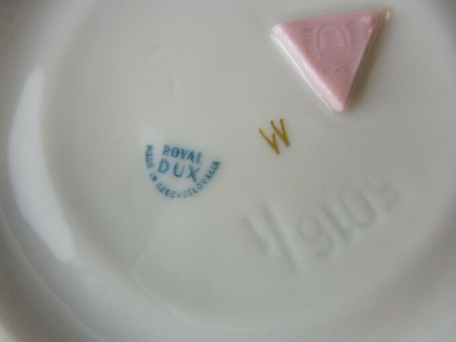 Ancient vase / amphora, blue flowers decoration, Royal Dux, Czechoslovakia Bohemia