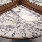 Console d'angle et son miroir Art déco en noyer, France vers 1920