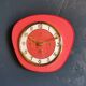 Vintage formica clock silent trapezoid wall clock "SMI red"