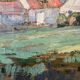 Painting “Village”, Oil on canvas signed.