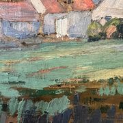 Painting “Village”, Oil on canvas signed.