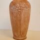 Terracotta vase sunflower decoration 1910, art nouveau