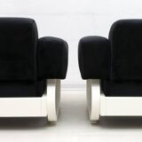 Pair of Mid-Century Modern Italian Velvet Armchairs, 1960s