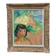 Oil on canvas by Emile Compard Portrait of women and composition