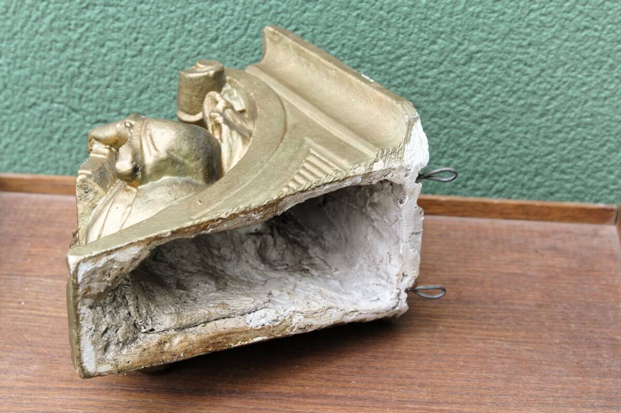 Plaster wall console, grotesque, 19th century