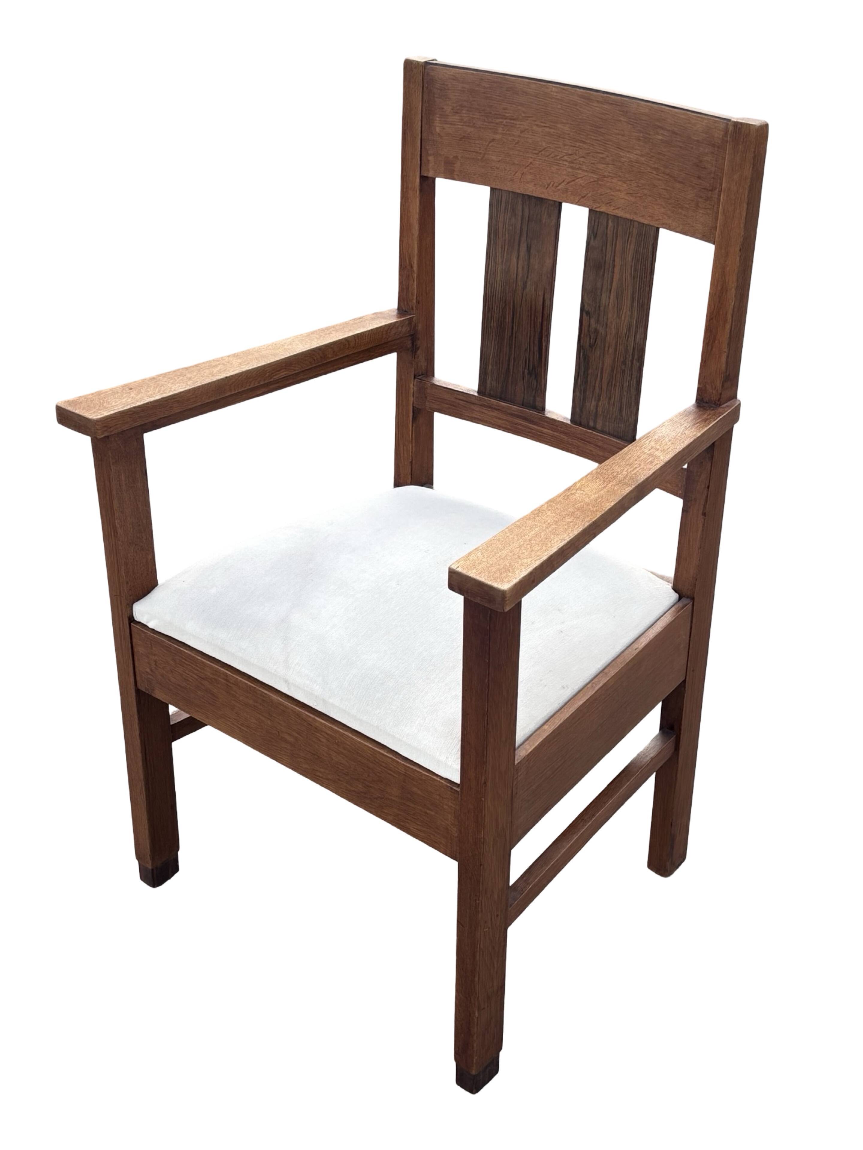 Set of four Art Deco chairs oak Amsterdam School Design 30's