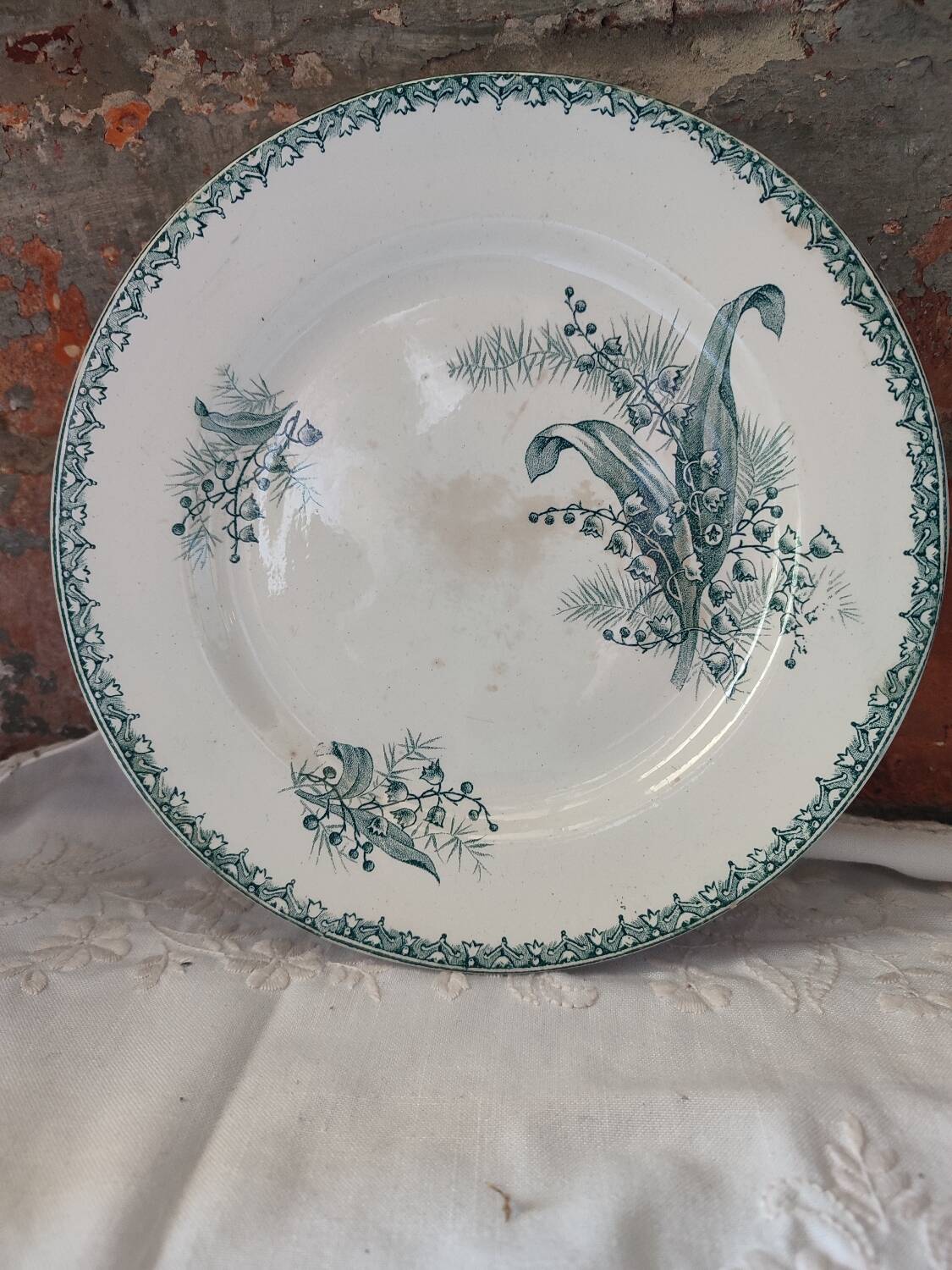 Ste Amandinoise iron earth compote bowl, Muguet model
