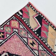 Soft Pink & Orange Rare Style Vintage Runner Rug, 91x359 Cm