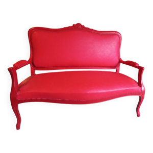 Canapé rouge louis XV