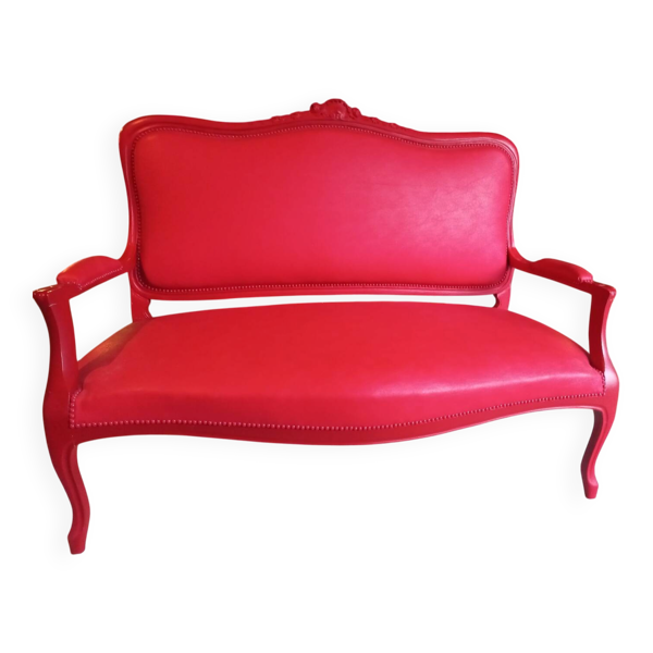 Canapé rouge louis XV 15