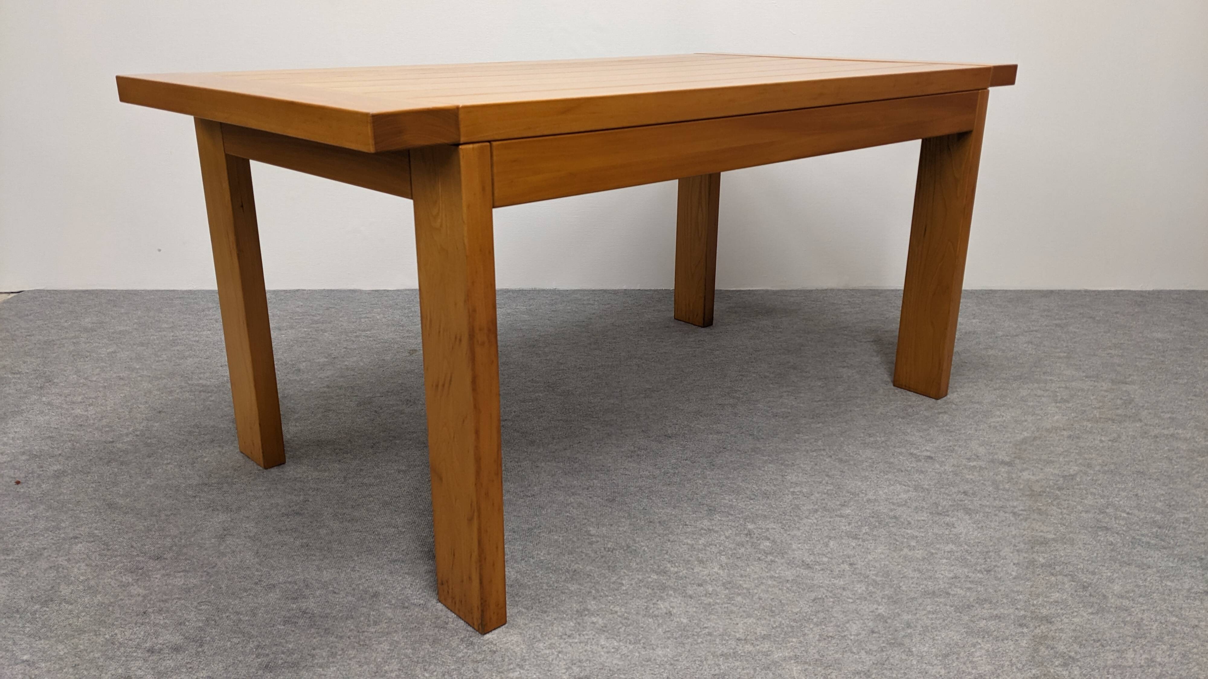 Maison Regain extendable table in solid elm, 70s-80s