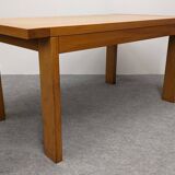 Maison Regain extendable table in solid elm, 70s-80s
