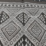 Handmade grey and white margoum carpet in natural wool