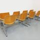 Suite of 4 vintage Giancarlo Piretti benches for Castelli in wood and aluminum