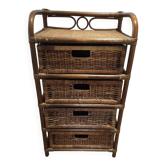 Rattan wicker drawer unit