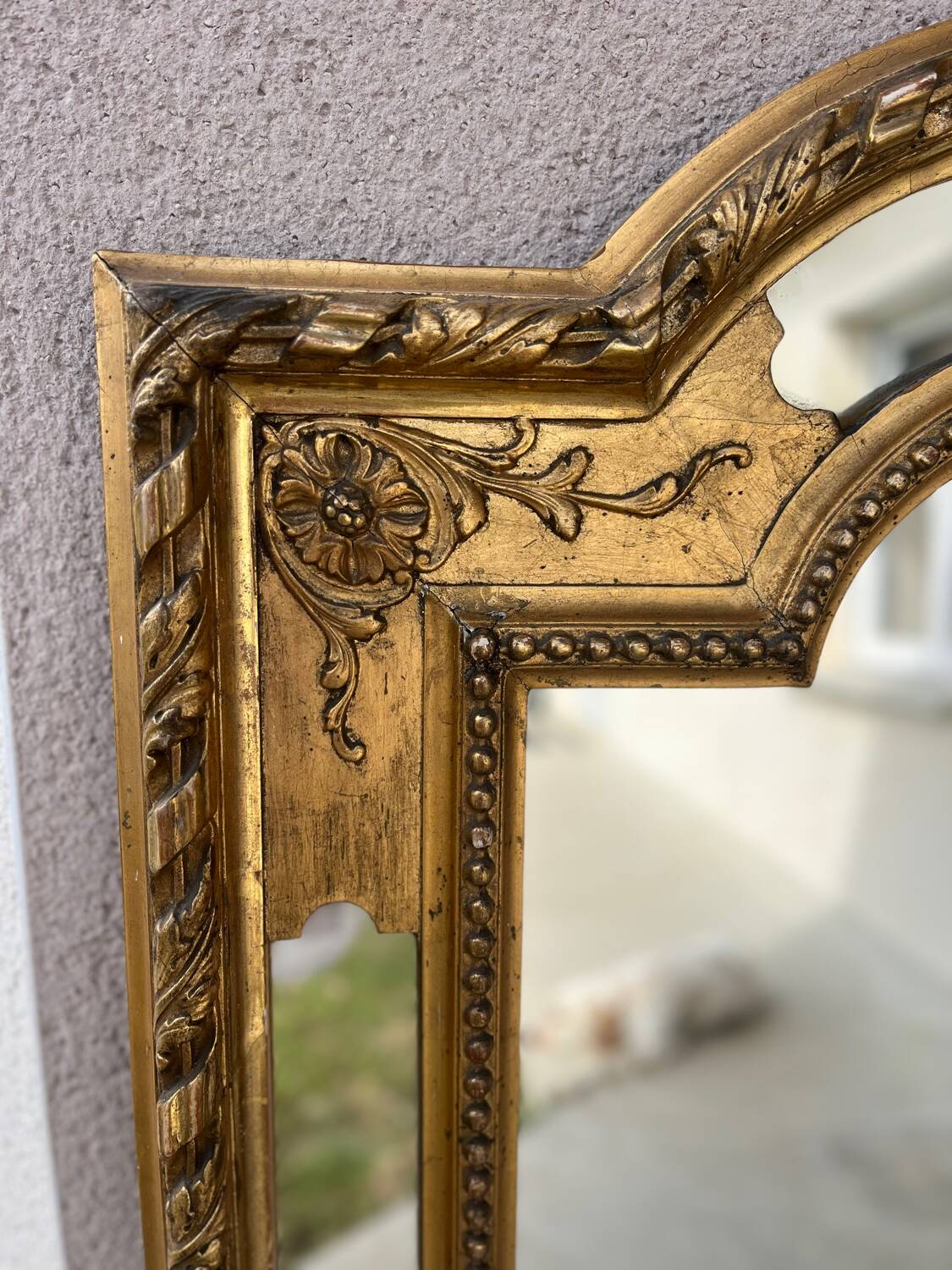 Large antique gilded mirror – Louis-Philippe style – 140 x 90 cm