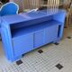 Blue lacquered low cabinet