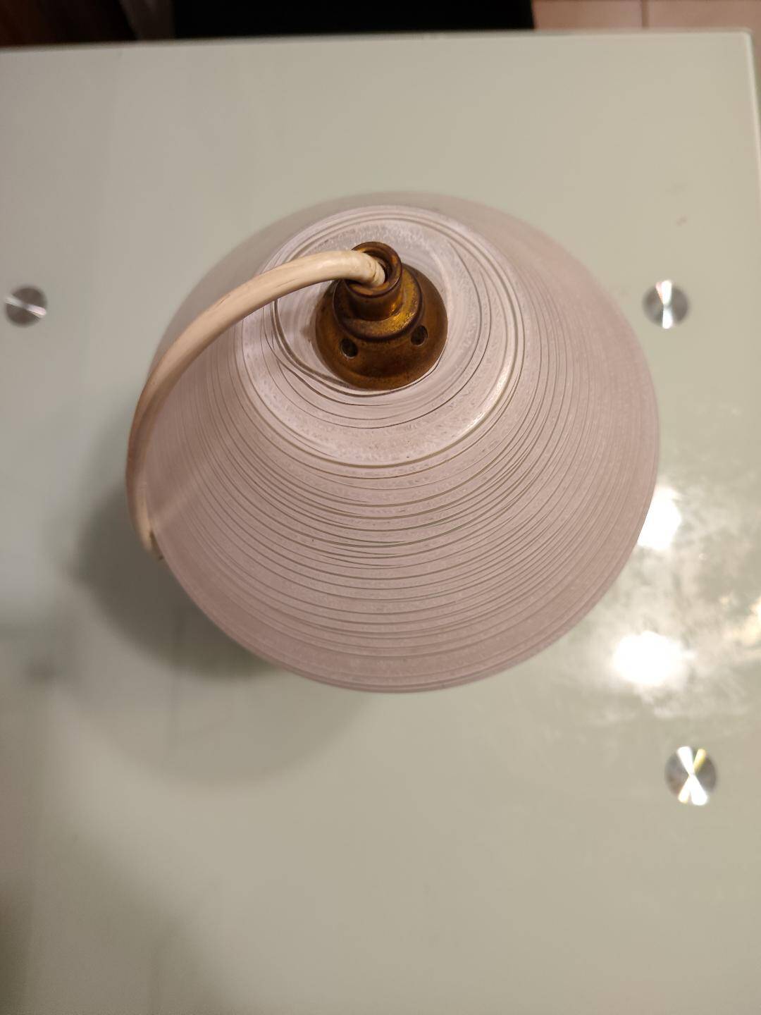 Suspension Opaline striée Années 50/60