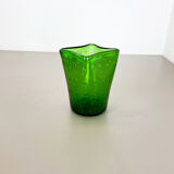 Murano Glass Bullicante Bubble "Green" Vase Element Shell Murano, Italy, 1970s