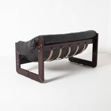 Percival Lafer loveseat Mp-97 in leather, Brazil, 1970s