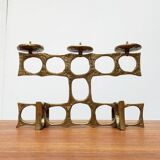 Brutalist metal candlestick from the mid-century by Heinz Goll