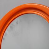 Vintage Italian Space Age round plastic mirror with shelf, 1970s