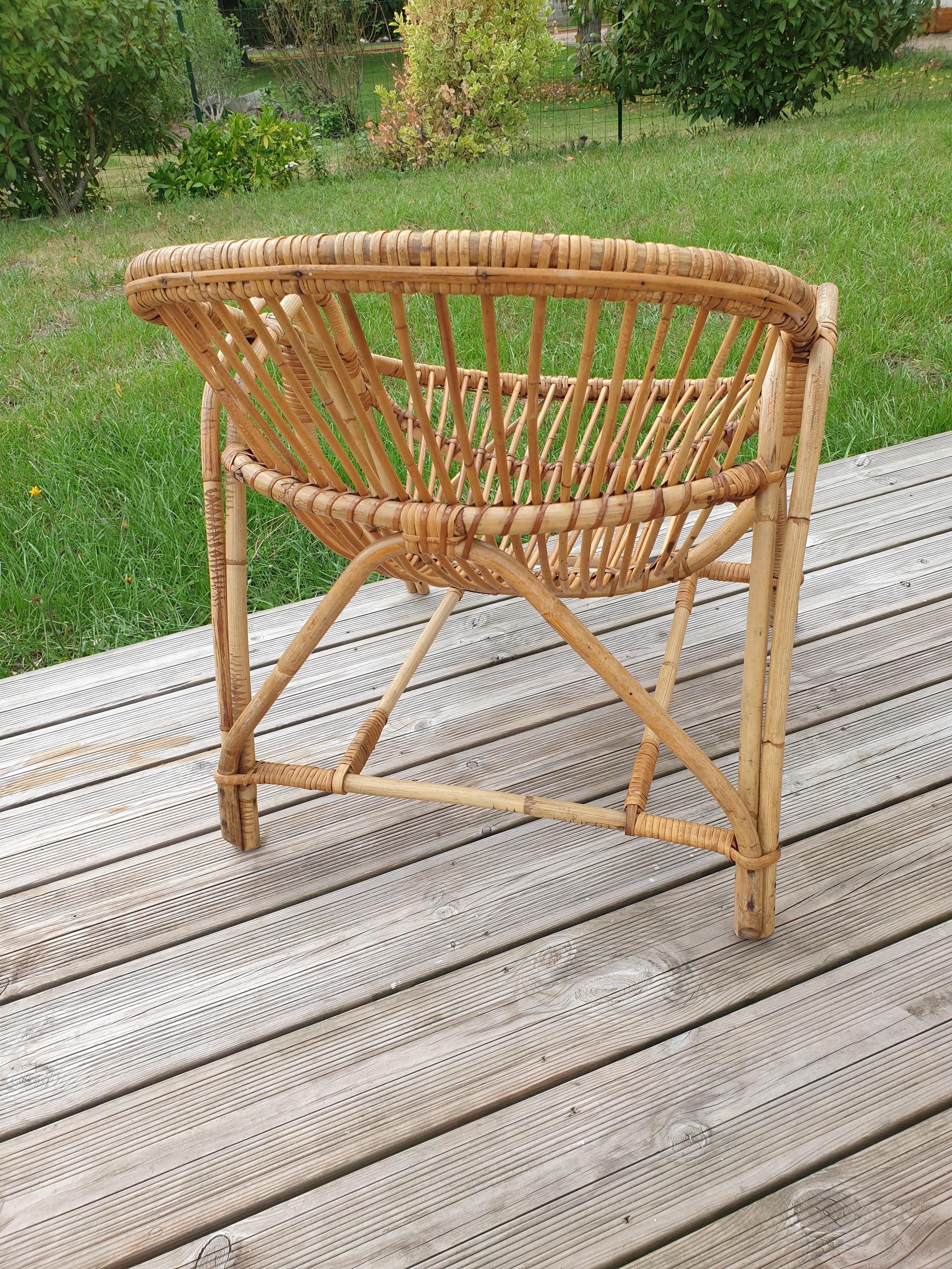 1960 rattan armchair