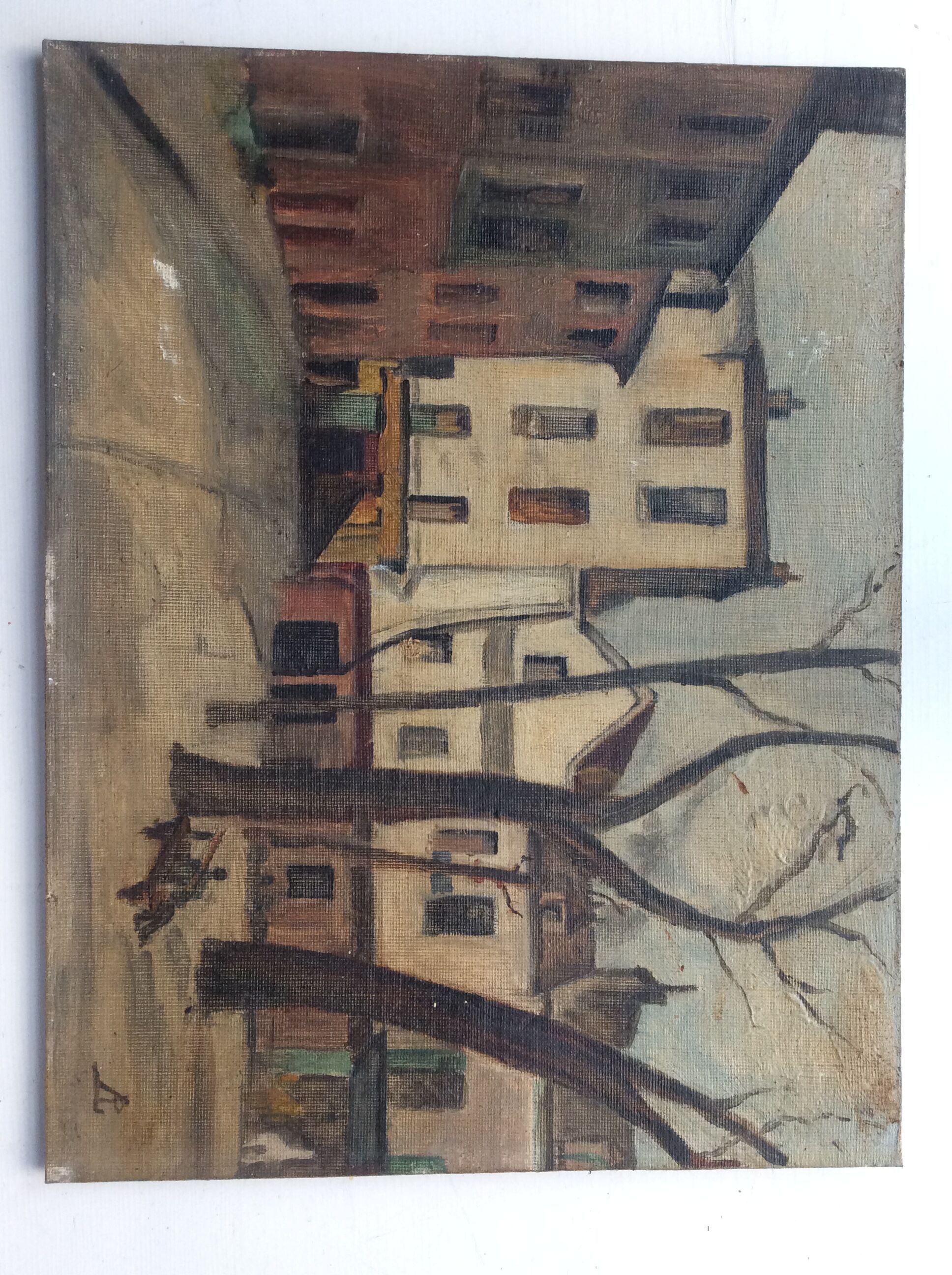 Oil on cardboard, Place du Tertre, Paris