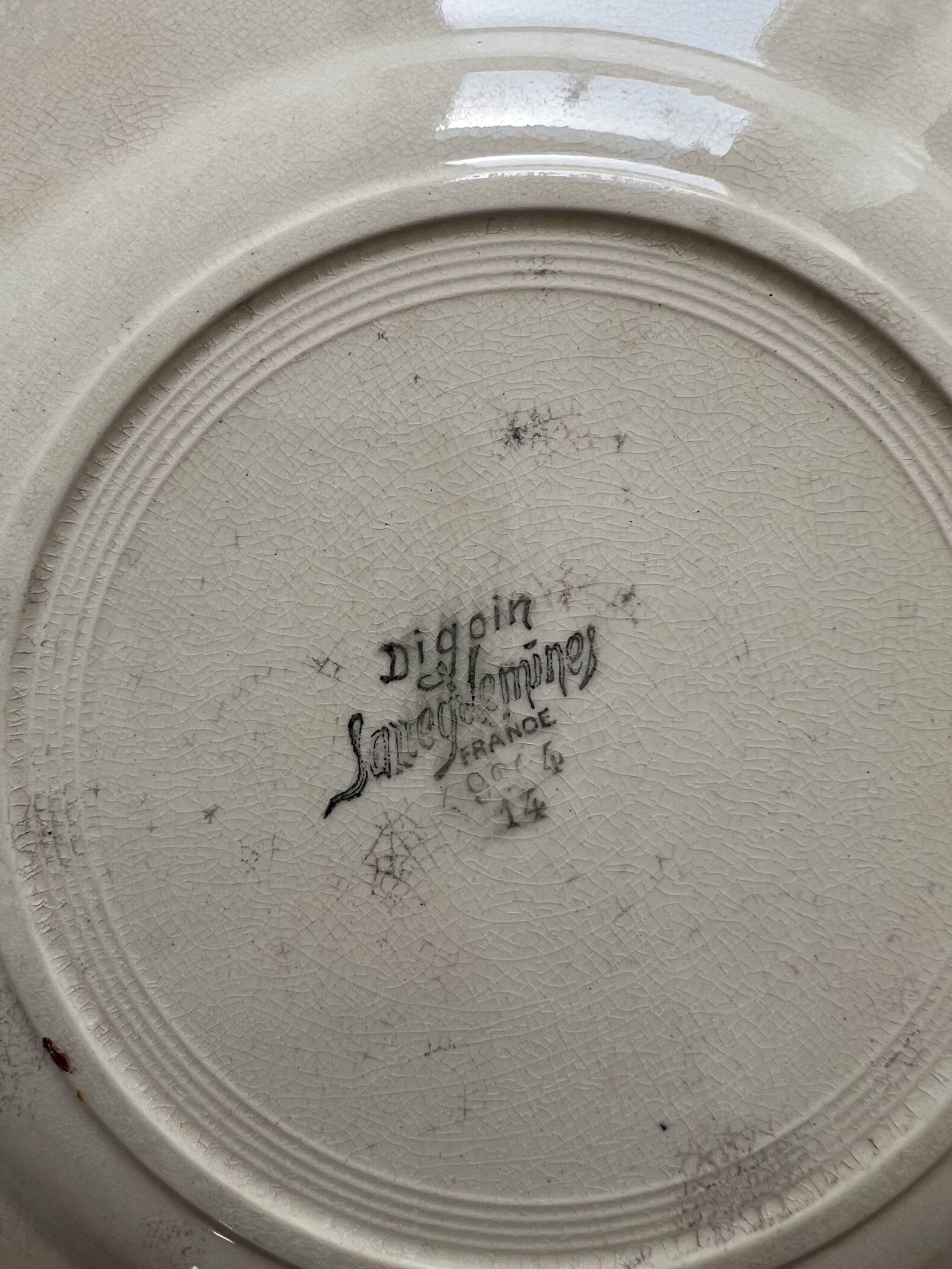 Lot de 6 petites assiettes plates Sarreguemines
