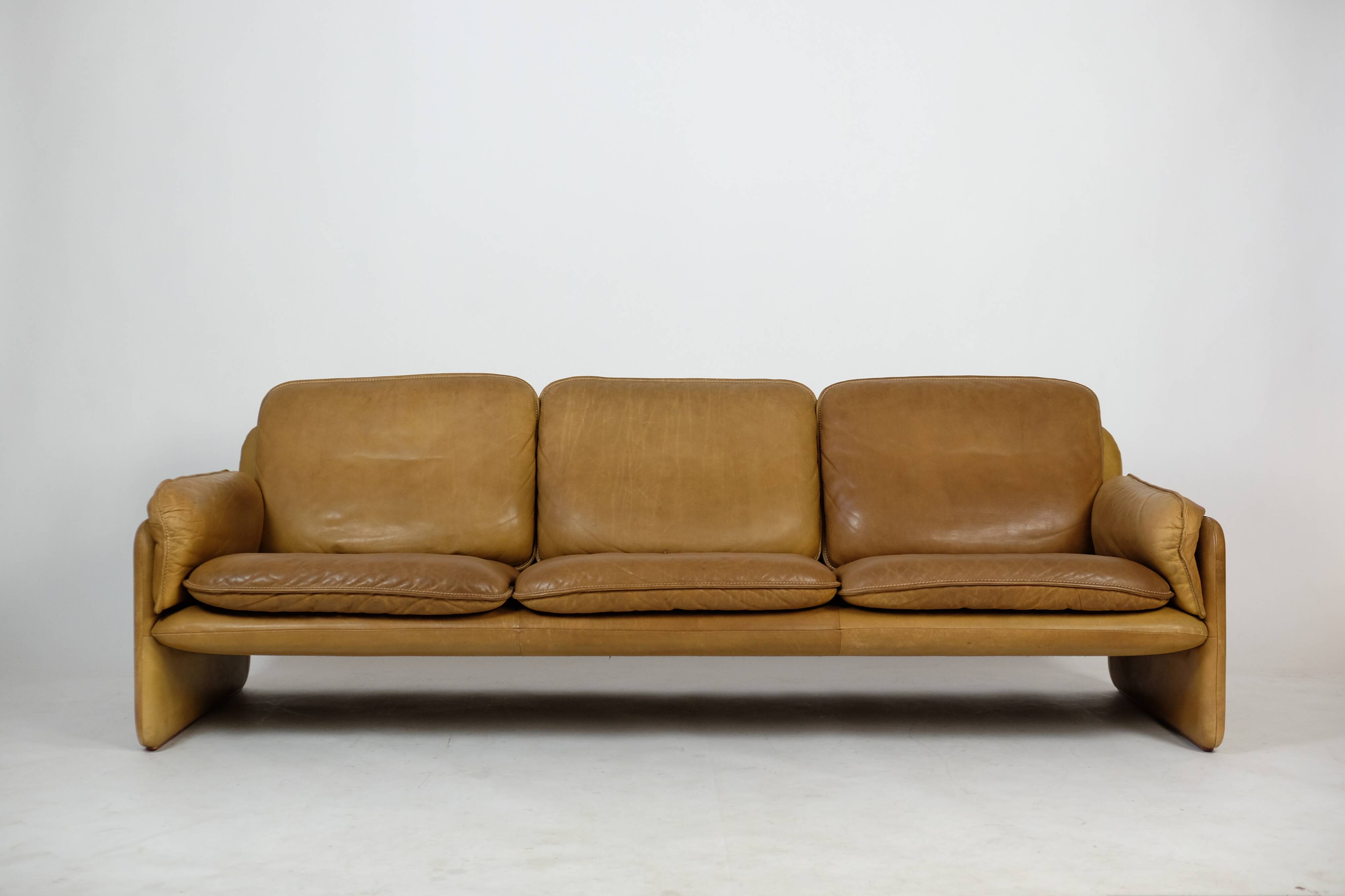 Vintage de Sede DS61 Leather Sofa Couch 70er Design 60er