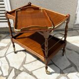 Vintage wood and brass dessert and tray