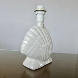 Italian "shell" lamp in cracked ceramic from the 70s and 80s