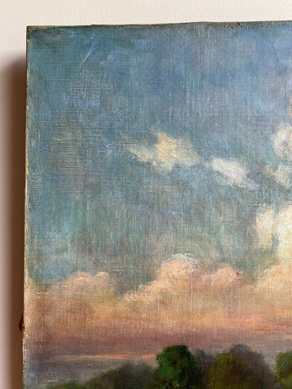 Tableau ancien paysage champêtre signé blain début xx siècle