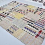 Neutral Colourful Vintage Tribal Kilim sku 3028