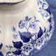 Antique salad bowl, Creil and Montereau, in earthenware, Flora model with blue bindweed, 19th century
