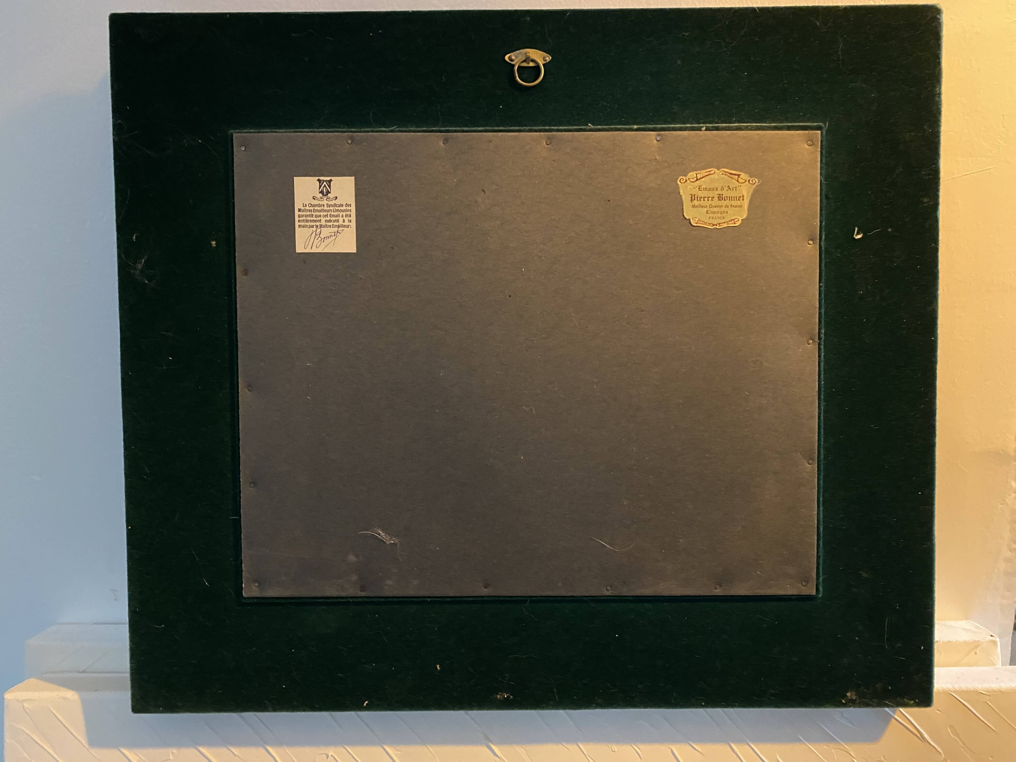 Limoges enamel painting "Landscape" signed P. BONNET