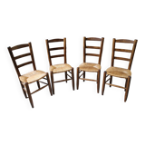 Série de 4 chaises paillées