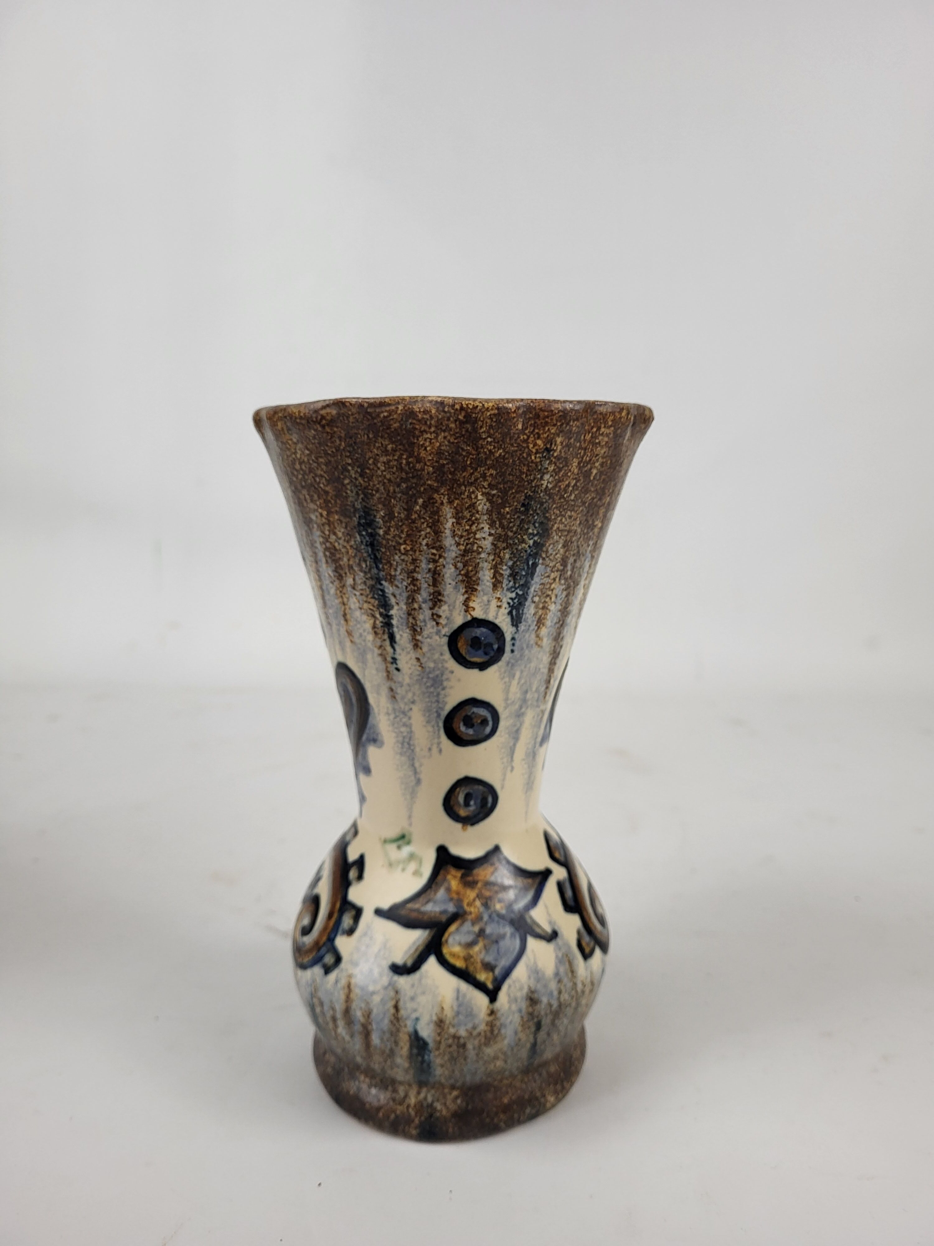 Quimper earthenware vase signed Paul Fouillen
