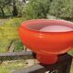 Suspension en opaline couleur orange flamboyante