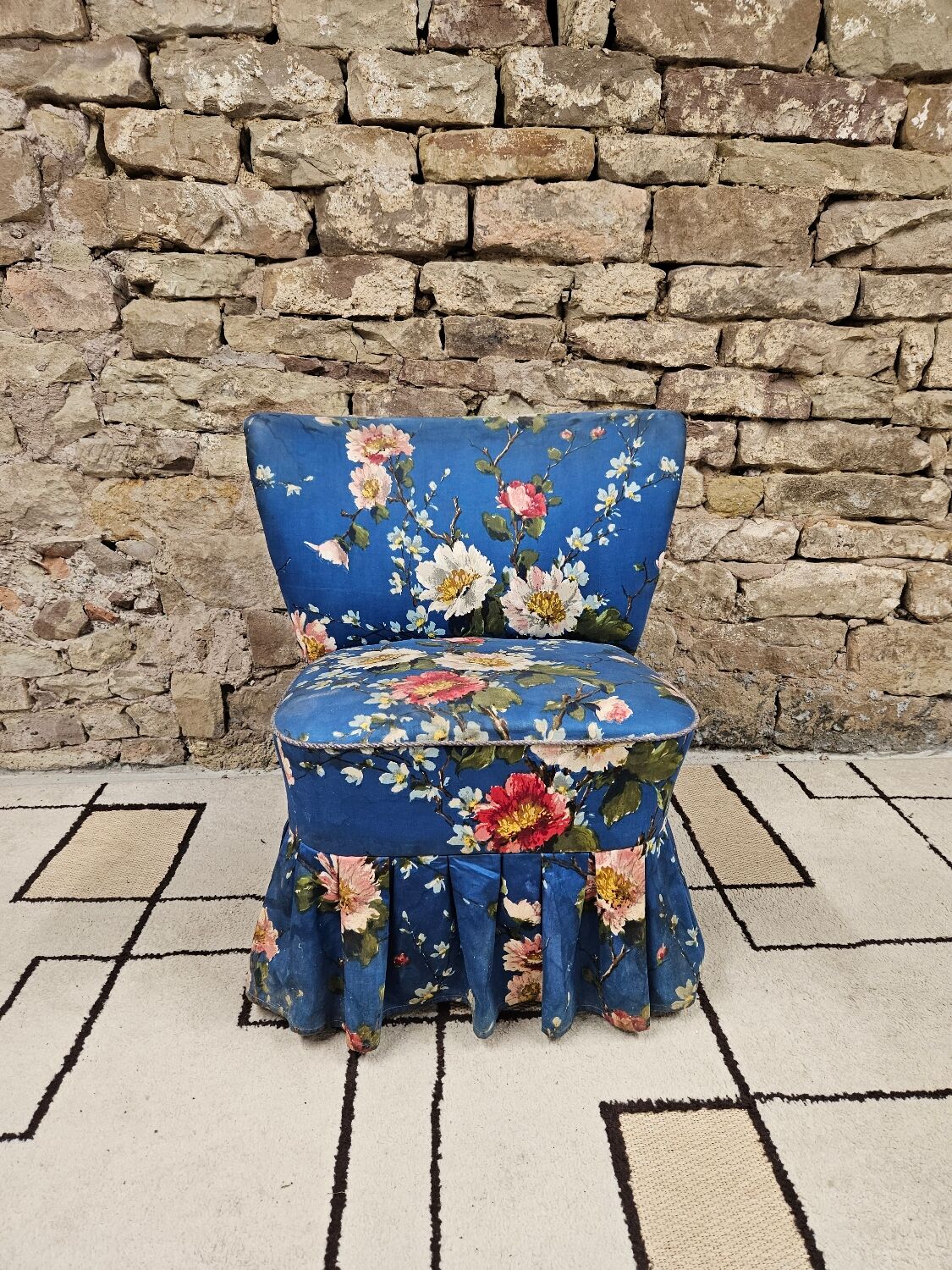 Fauteuil fleuri 1960