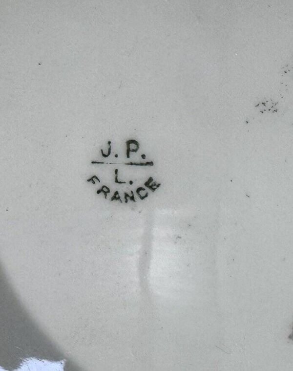 Grand plat décoratif en porcelaine peinte à la main – Scène champêtre avec bovins