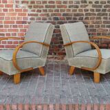 Pair of armchairs by Jindrich Halabala for Thonet 1950. Art deco