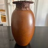 Ceramic and wicker vase