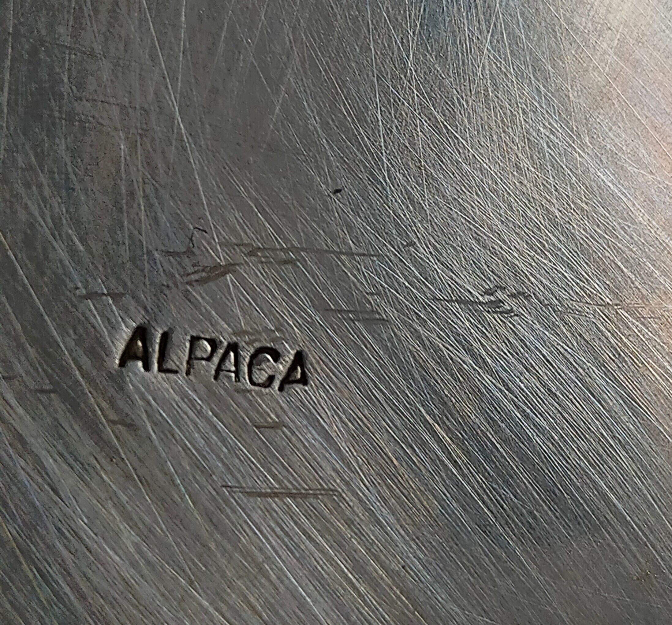 Alpaca silver metal serving dish with flowers