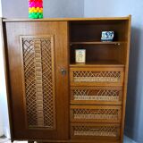 Vintage rattan cabinet