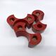 3 red ceramic candlesticks • Cari Zalloni • Steuler • 1970