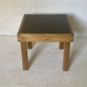 Table basse en orme et ardoise par Maison Regain 1970
