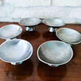 6 ice cream cups and a Guy Degrenne tray