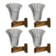 Murano Glass Wall Lamps attributed to Ercole Barovier, Italy, 1940s, Set of 4