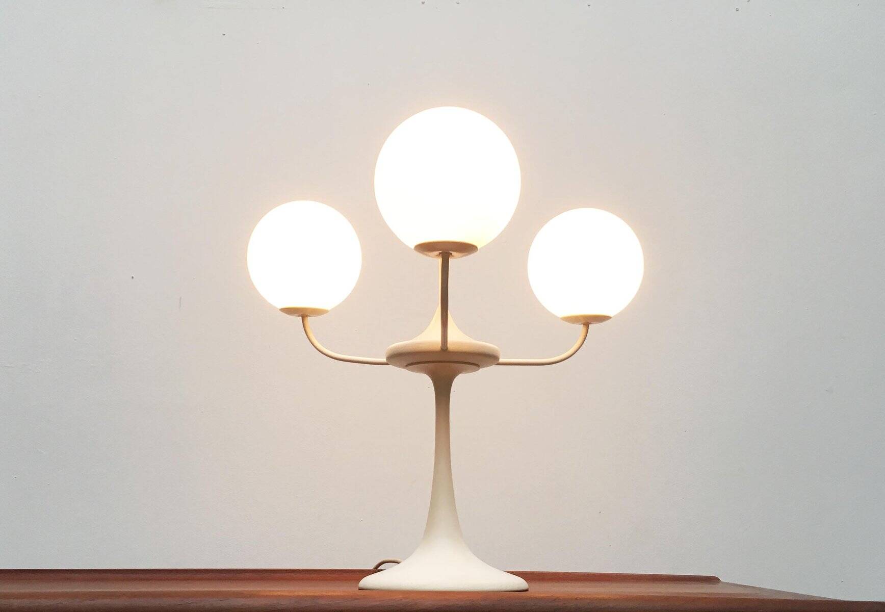 Table lamp in glass and metal by E.R. Nele for Temde, 1960s